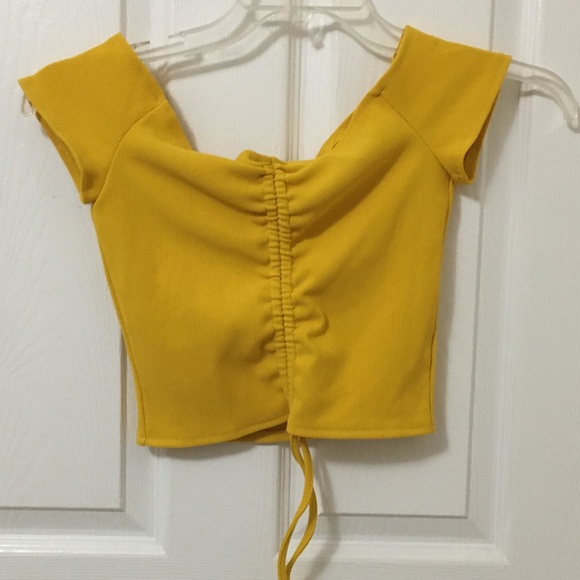Zaful Tops - ⭐️2/$20 Zaful Yellow Off the Shoulder Crop Top